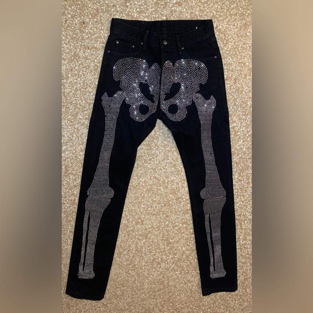 Rhinestone skull jean from mnml